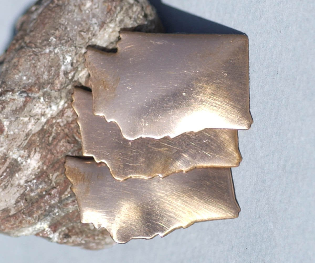 Copper or Brass or Bronze Washington State Blanks Metalworking Stamping Texturing Blank - 4 pieces