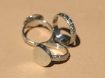 Nickel Silver Flourish Ring Round Glue Pad for Gluing Blanks - Size 8 Handmade Ring Blanks, DIY Ring