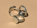 Nickel Silver Flourish Ring Round Glue Pad for Gluing Blanks - Size 8 Handmade Ring Blanks, DIY Ring