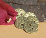 Buttons 17mm  with two Holes Hammered Textured Blanks Cutout for Metalworking Enameling Variety of Metals 6 pieces