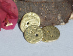 Buttons 17mm  with two Holes Hammered Textured Blanks Cutout for Metalworking Enameling Variety of Metals 6 pieces