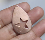 Teardrop 32 x 21mm with Flower, Heart, Star or Ovals Cutout for Blanks Cutout for Enameling Stamping Texturing Variety Metals