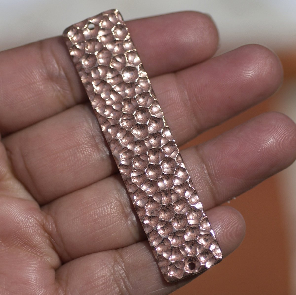 Hammered Bracelet 63mm x 14mm Blank Cutout with holes for Enameling Stamping Blanks Variety of Metals