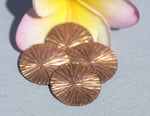 Textured Circle Radiating Sun Pattern Blank 15mm 24g for Enameling Polished Blank Shape - Variety Metals - 6 Pieces