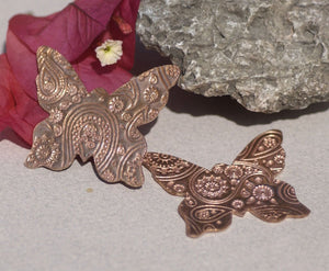 Butterfly Paisley Pattern Cutout for Blanks Enameling Stamping Texturing Variety Metals -2 pieces