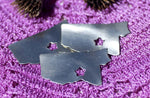 Mississippi State 42mm x 24mm with Star Blanks Cutout for Enameling Metalworking Stamping Texturing 100% Copper Blank