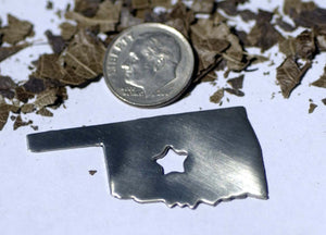 Oklahoma State With Star Blanks Cutout for Metalworking Stamping Texturing Blank