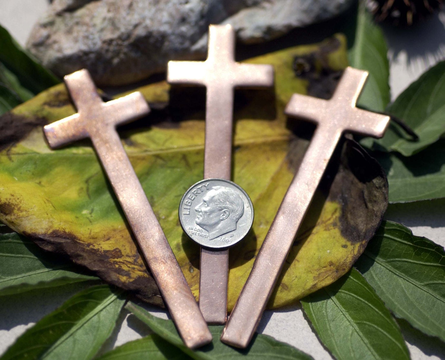 Large Religious Cross shapes 26mm x 77mm metal pendant blanks copper, brass, bronze, nickel silver