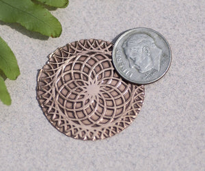 30mm Textured Disc with Circle of Life, Jewelry Making Blank Shape -Metalworking 3 Pieces