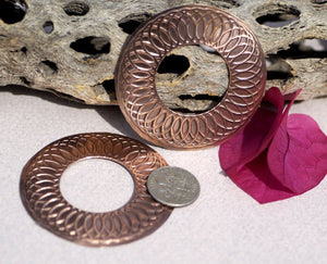 Circle of Life Donut Washer 50mm, Jewelry Supplies, Enameling Soldering Stamping Blank - 2 Pieces