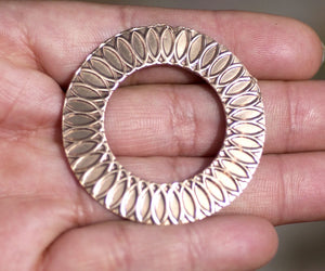 42mm Donut Washer with Circle of Life Texture, Jewelry Supplies, Metal Charm - 2 Pieces