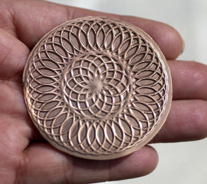 Blank Round 50mm Circle of Life Texture for Enameling Soldering Stamping, Jewelry Supplies - 2 Pieces