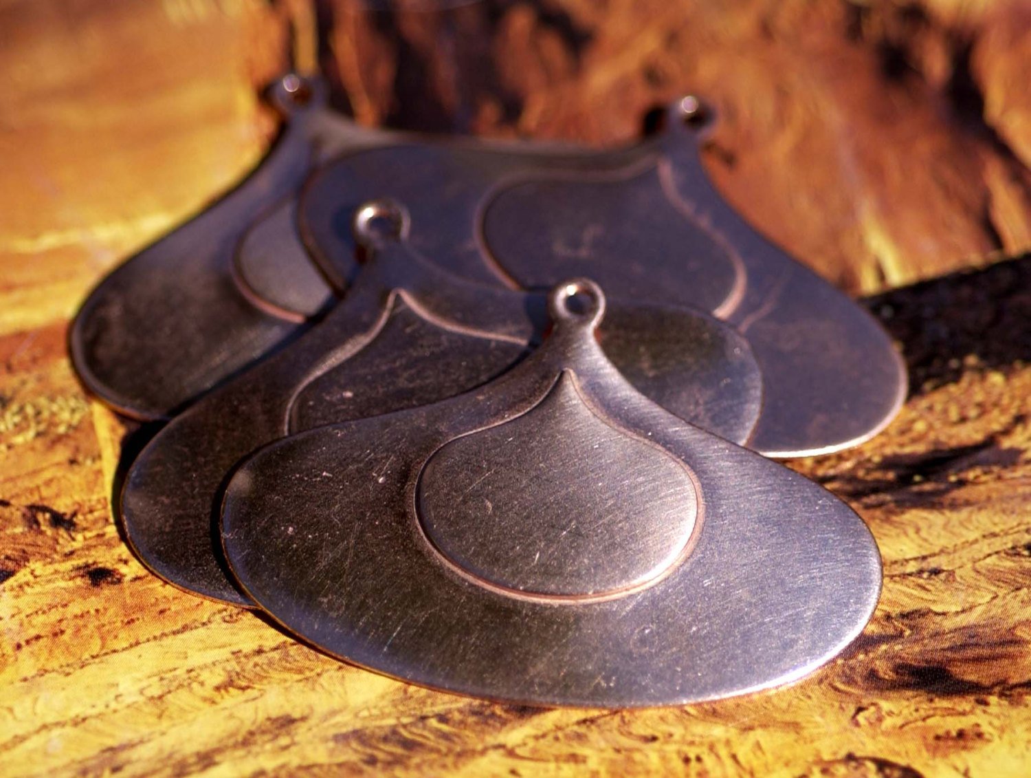Arabic Hoops Embossed Teardrop with Hole Cutout Blank for Enameling Stamping Texturing Jewelry Making Blanks