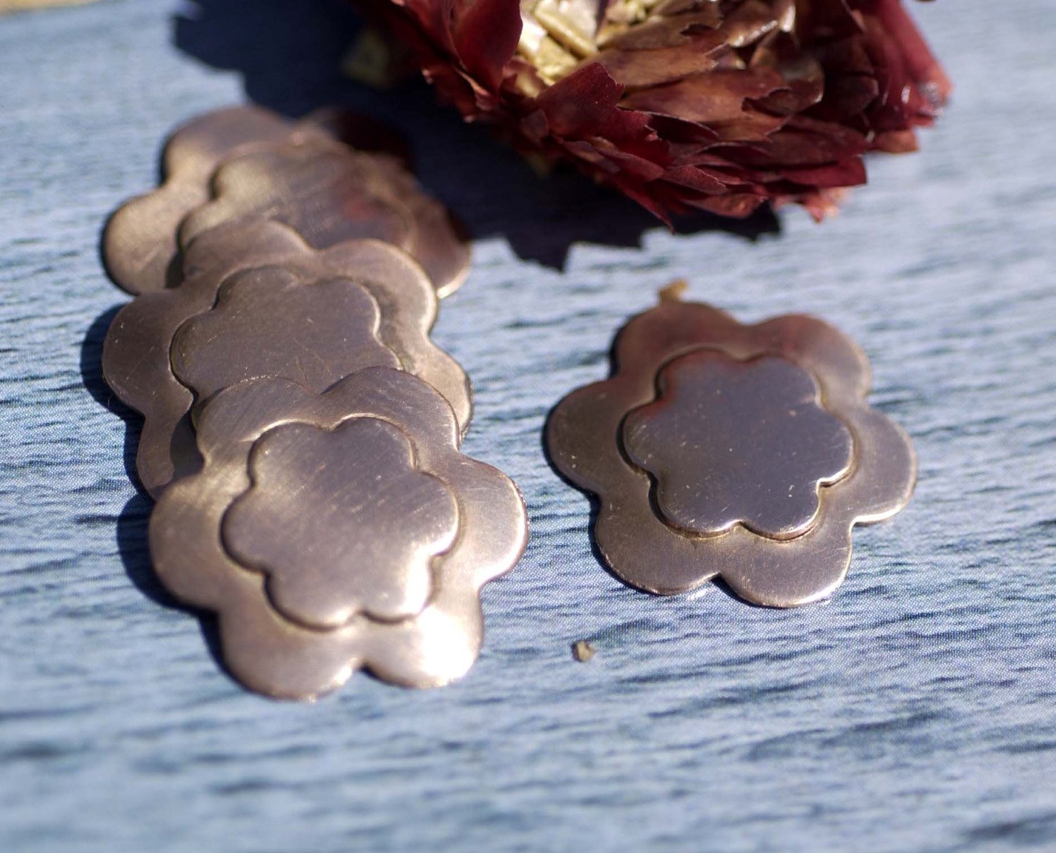 Little Flower 20mm with Embossed Flower Blanks Cutout for Enameling Stamping Texturing