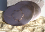 Copper Flowery Oval Embossed Blanks Enameling Stamping Texturing - 4 pieces