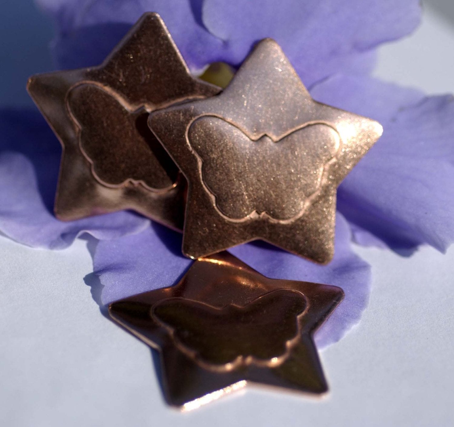 Butterfly Star Embossed Blank Cutout for Enameling Stamping Texturing Metalworking Jewelry Making Blanks