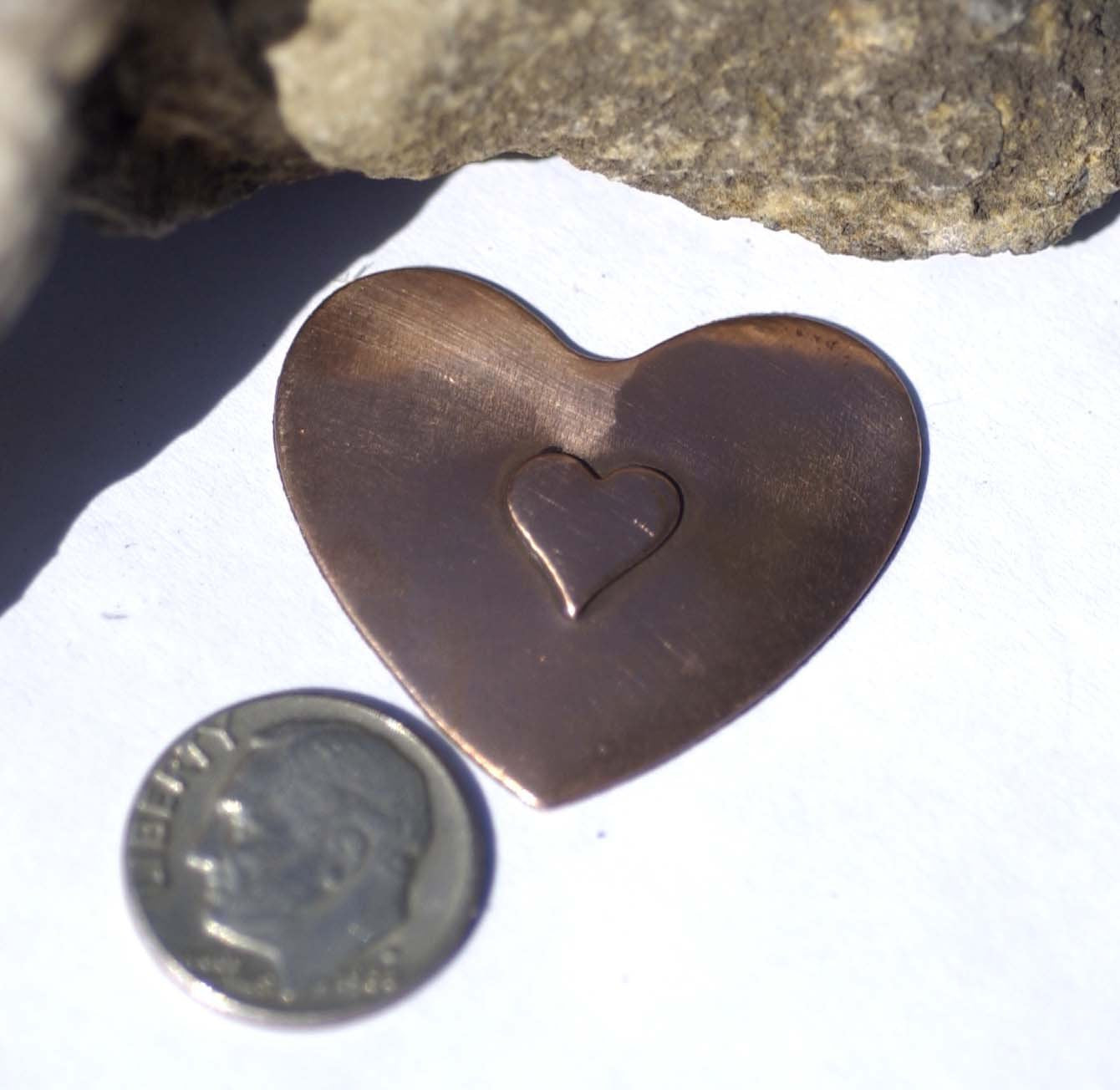 Heart 8.5mm Embossed on Heart Blank Cutout for Enameling Stamping Texturing Metalworking Jewelry Making Blanks