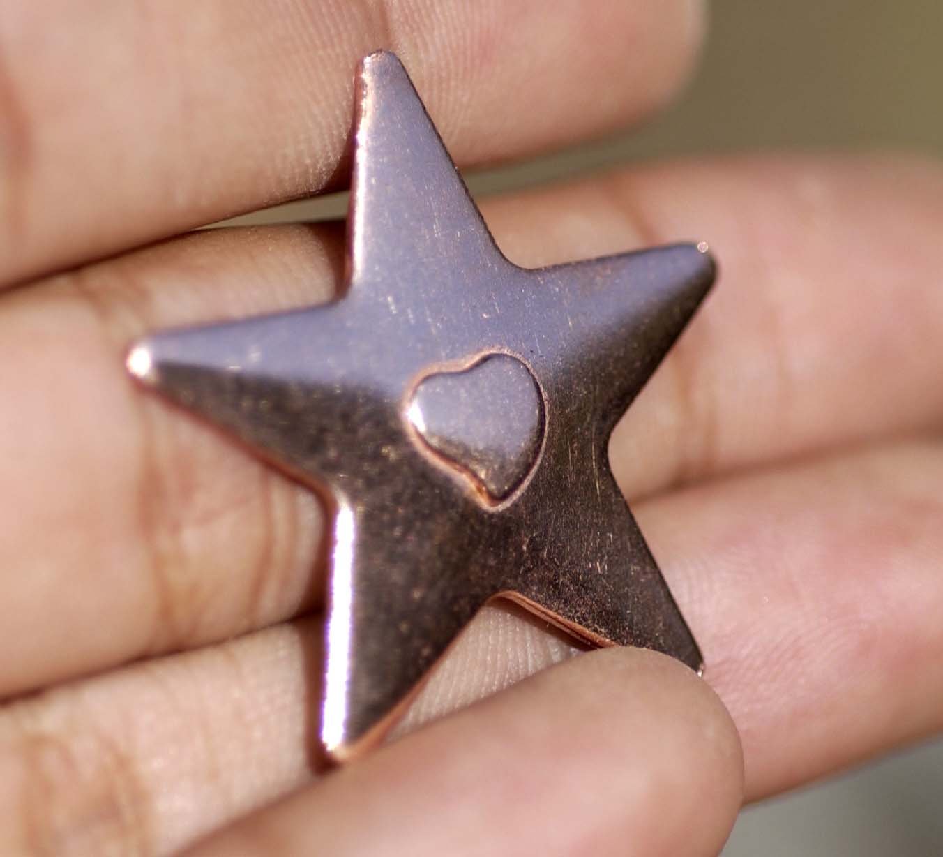 Pointed Star Embossed Blank Cutout for Enameling Stamping Texturing Metalworking Jewelry Making Blanks