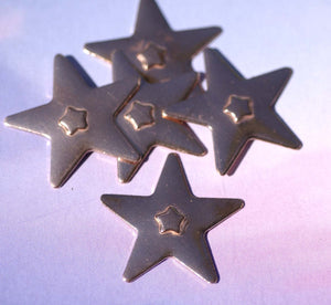 Tiny Star Embossed Blank Cutout for Enameling Stamping Texturing Metalworking Jewelry Making Blanks - 4 pieces