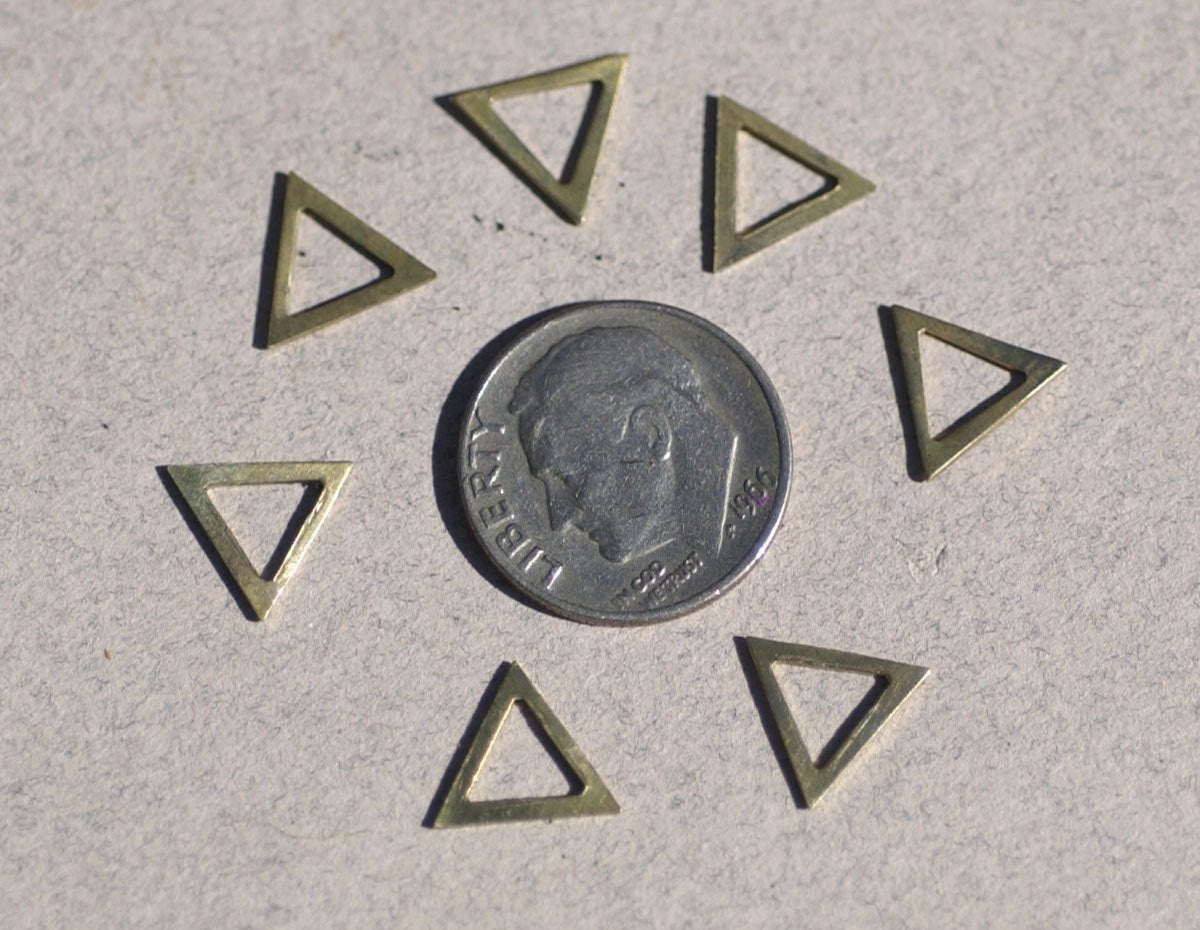 Triangle 10mm with Cutout for Blank Enameling Stamping Texturing Soldering Blanks Variety Metals