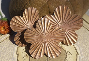 Large Flower 62mm in Texured Pattern Blanks Cutout for Enameling Stamping Texturing Variety of Metals - 2 pieces