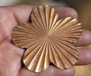 Large Flower 62mm in Texured Pattern Blanks Cutout for Enameling Stamping Texturing Variety of Metals - 2 pieces
