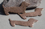 Dappled Copper Hammered Doxie Dog for Blanks Enameling Stamping Texturing - 4 pieces