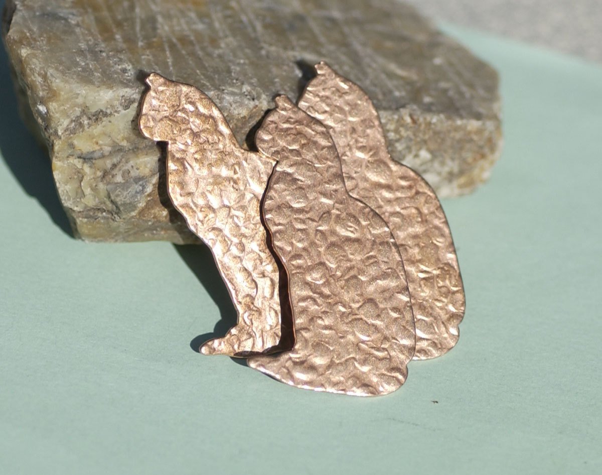 Antique Hammered Cats 43mm x 24mm 26g Blanks for Enameling Metalworking Soldering Stamping Blank Variety of Metals