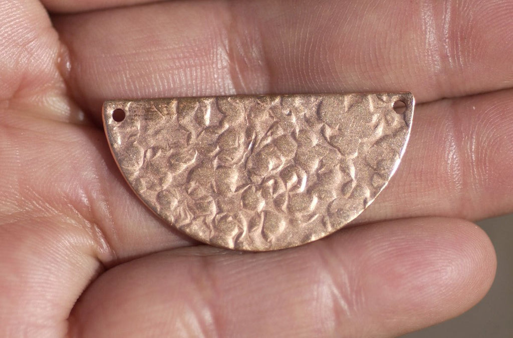 Antique Hammered Half Moon Rounded Dangle 35mm x 18mm for Enameling Stamping Texturing Blanks Variety of Metals - 4 pieces
