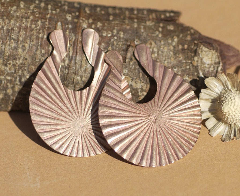 Harp Arabic Ruffled Textured 44mm x 34mm 22g for Enameling Metalworking Soldering Stamping Blank Variety of Metals