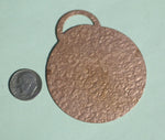 Antique Hammered Pattern Large Disc Tag 66mm Blanks Cutout for Metalworking Stamping Texturing Blank Variety of Metals - 2 pieces