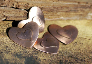 Embossed  Heart 10mm x 12.5mm Blank for Enameling Stamping Texturing Metalworking Jewelry Making Blanks