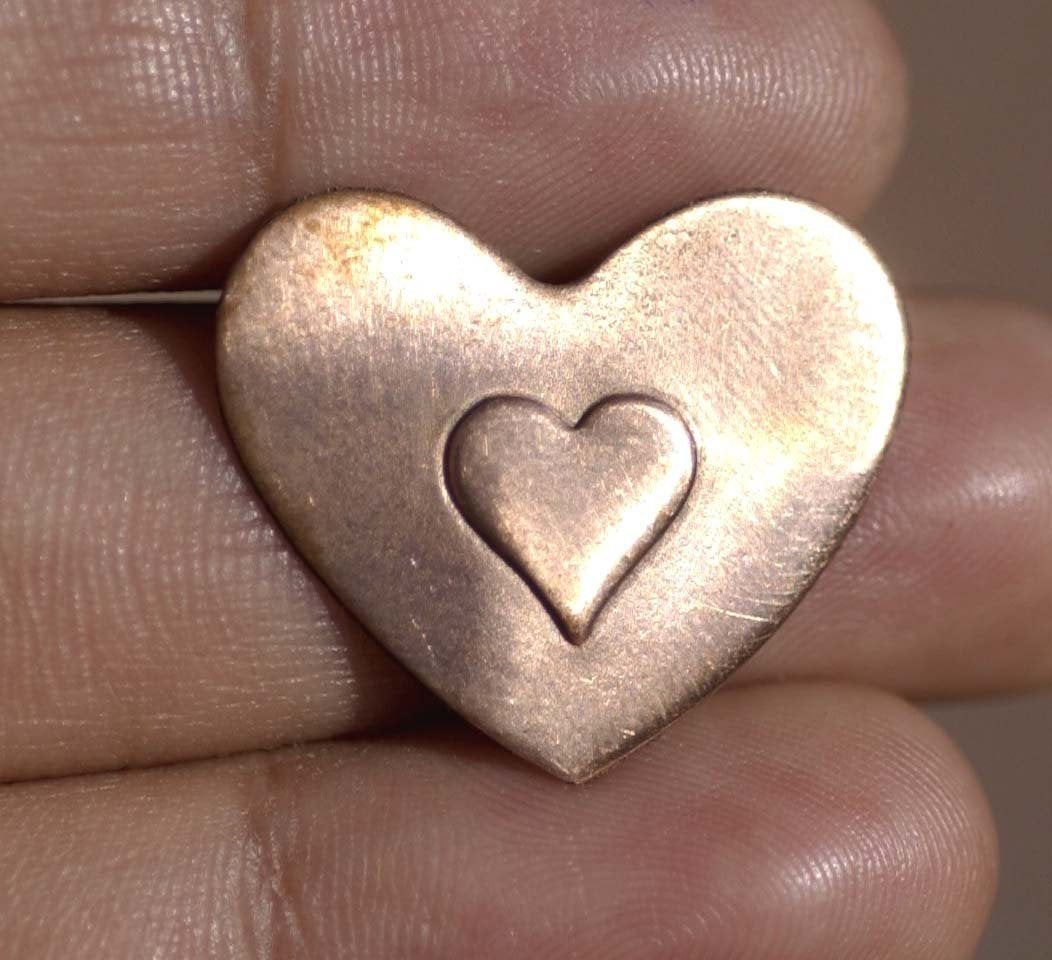 Perfect Heart 8.5mm Embossed Blank for Enameling Stamping Texturing Metalworking Jewelry Making Blanks