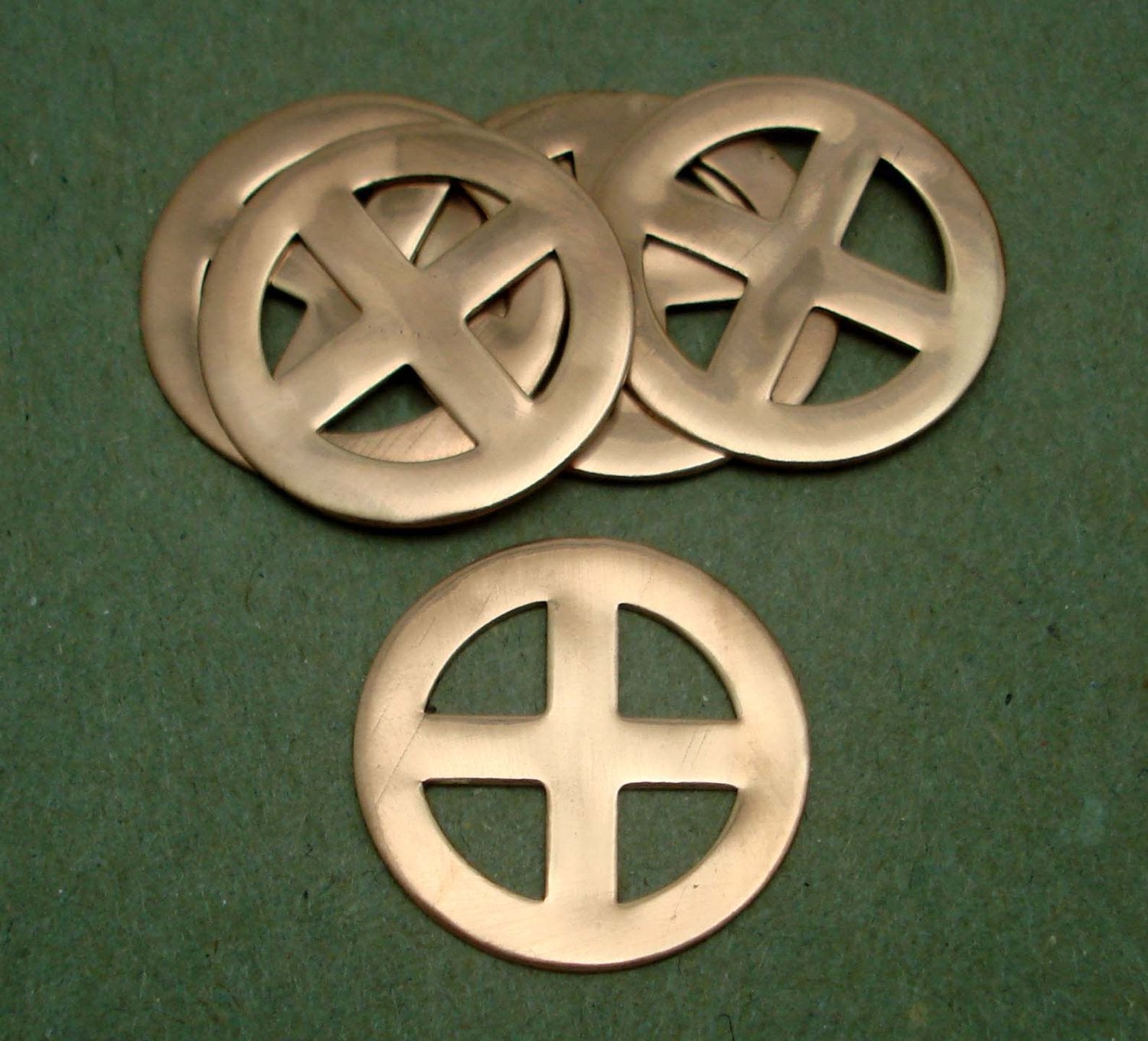 Copper or Brass or Bronze or Nickel Silver 25mm Teethless Gear II Cog Wheel Blanks Cutout for Enameling Stamping Texturing