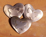 18mm x 14mm Butterfly Embossed on Heart Blank Cutout for Enameling Stamping Texturing Metalworking Jewelry Making Blanks