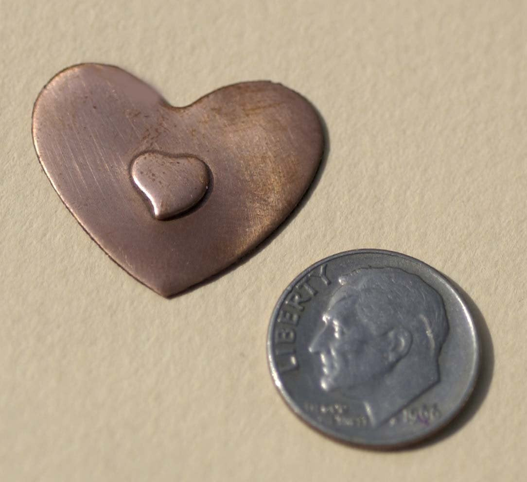 6mm Small Heart Embossed Blank for Enameling Stamping Texturing Metalworking Jewelry Making Blanks