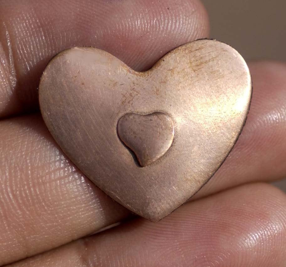 6mm Small Heart Embossed Blank for Enameling Stamping Texturing Metalworking Jewelry Making Blanks