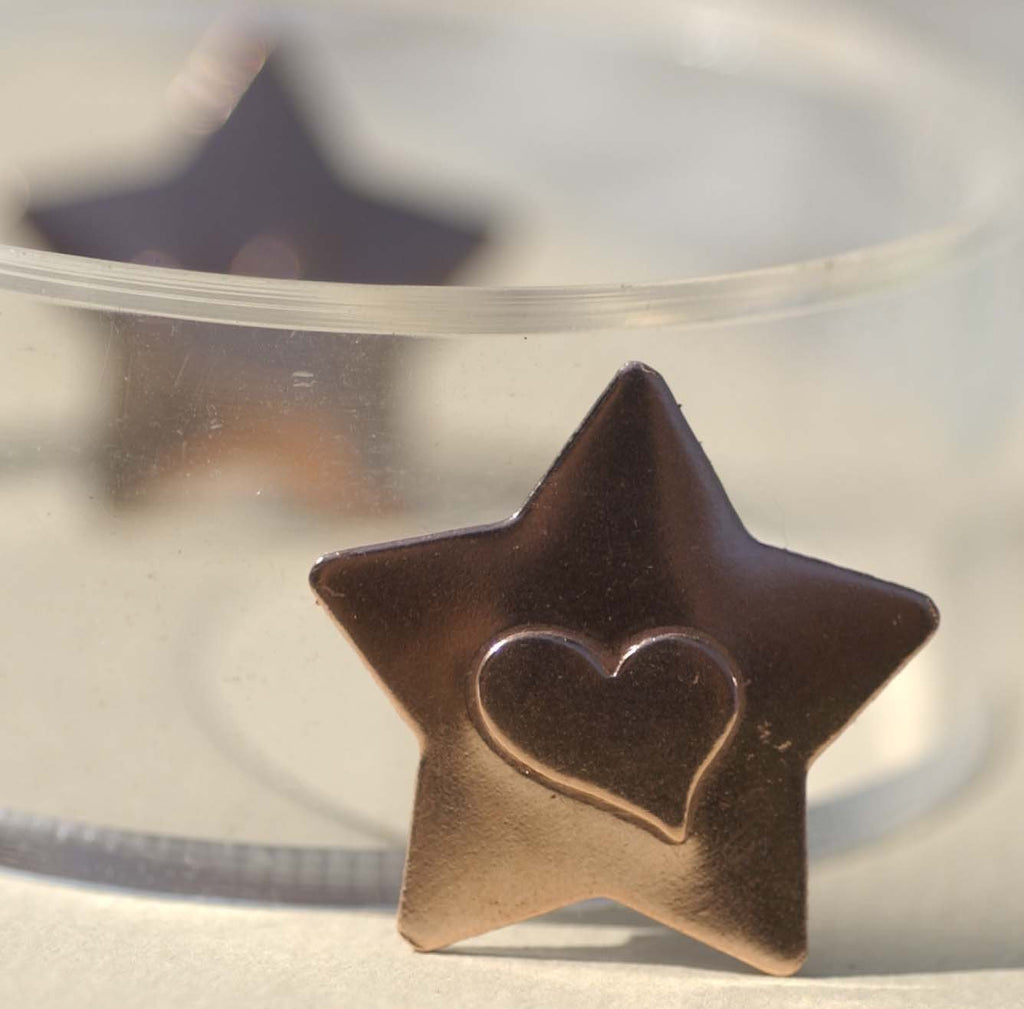 10mm x 12.5mm Heart Embossed Blank Cutout for Enameling Stamping Texturing Metalworking Jewelry Making Blanks - 4 pieces