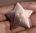 Perfect Heart-Star Embossed Blank Cutout for Enameling Stamping Texturing Metalworking Jewelry Making Blanks