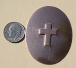 18mm x 14mm Cross Embossed on Oval Blanks Enameling Stamping Texturing