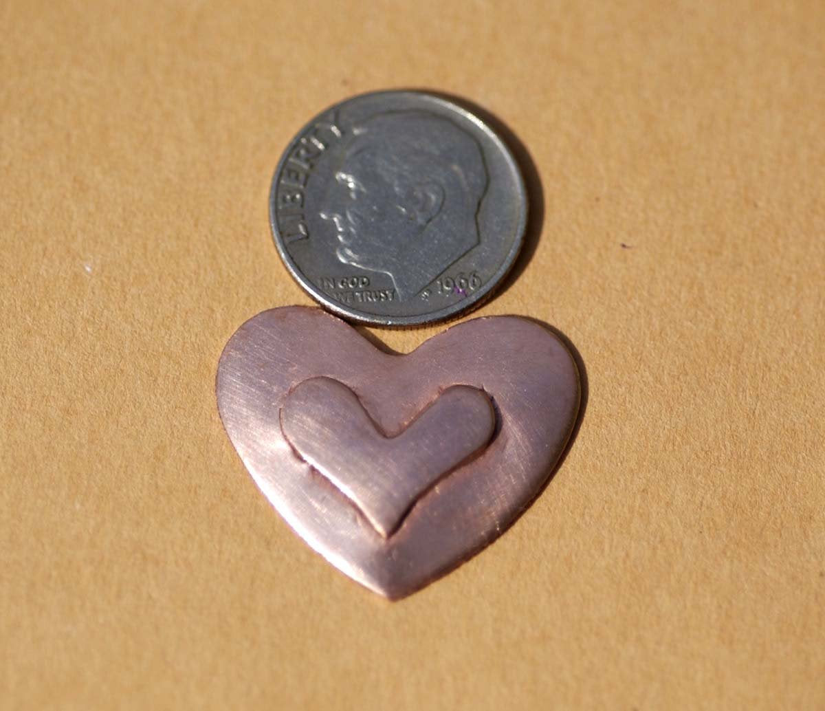 20.5mm x 24.7mm Heart with Embossed Blank for Enameling Stamping Texturing Metalworking Jewelry Making Blanks
