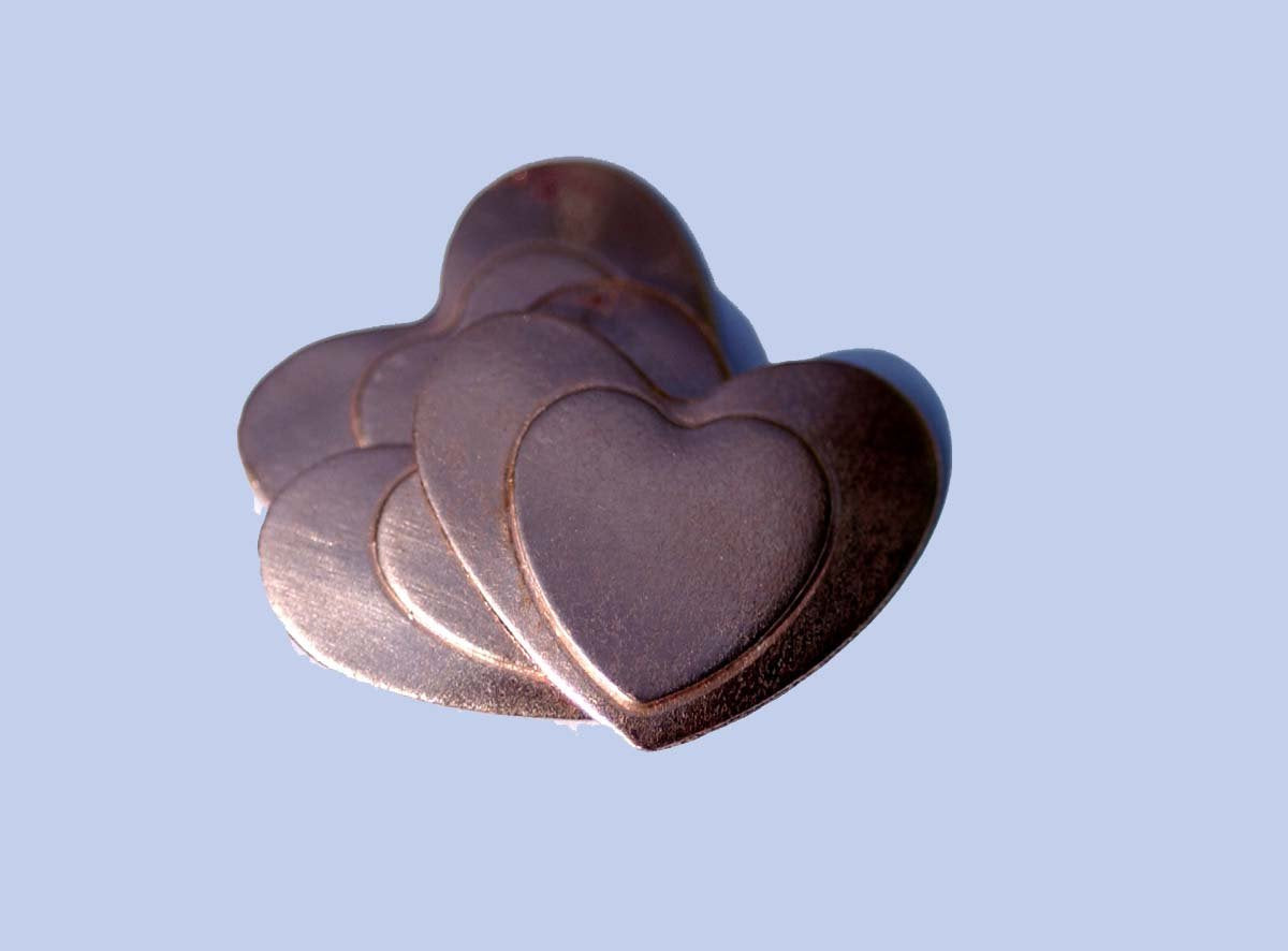 Hearts with Embossed Blank for Enameling Stamping Texturing Metalworking Jewelry Making Blanks