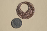 Textured Hoops Round Blanks 30mm for Earrings -Pendant Offset Circle for Enameling Stamping Blanks - 4 Pieces