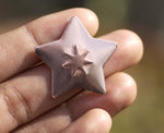 30.5mm Star with 10.8mm Star Embossed Blank Cutout for Enameling Stamping Texturing Metalworking Jewelry Making Blanks
