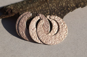 Hoops Circle Antique Hammered Pattern 35mm x 32mm 24g for Earrings or Pendant for Enameling Blank Stamping Texturing Variety of Metals