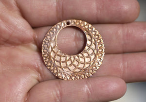 Textured Hoops Round Blanks 30mm for Earrings -Pendant Offset Circle for Enameling Stamping Blanks - 4 Pieces