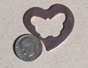 Frame Classic Heart in Butterfly Cutout 24g for Blank Enameling Stamping Texturing Soldering Blanks Variety of Metals