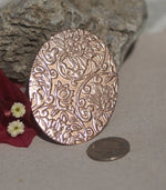 Oval in Lotus Flowers Pattern Cutout Shape for Earring or Pendant for Enameling Jewelry Making Blanks Variety of Metals