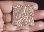 Square 32mm in Lotus Flowers Textured Cutout for Blanks Enameling Stamping Texturing Variety of Metals