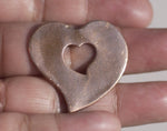 Whimsy Heart in Heart Cutout Blank Frame for Enameling Stamping Texturing Soldering Blanks Variety of Metals